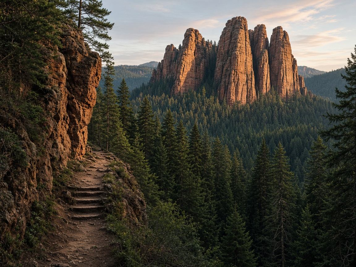 Rote Sandsteintürme und Felsenformationen im Dahner Felsenland bei Dahn